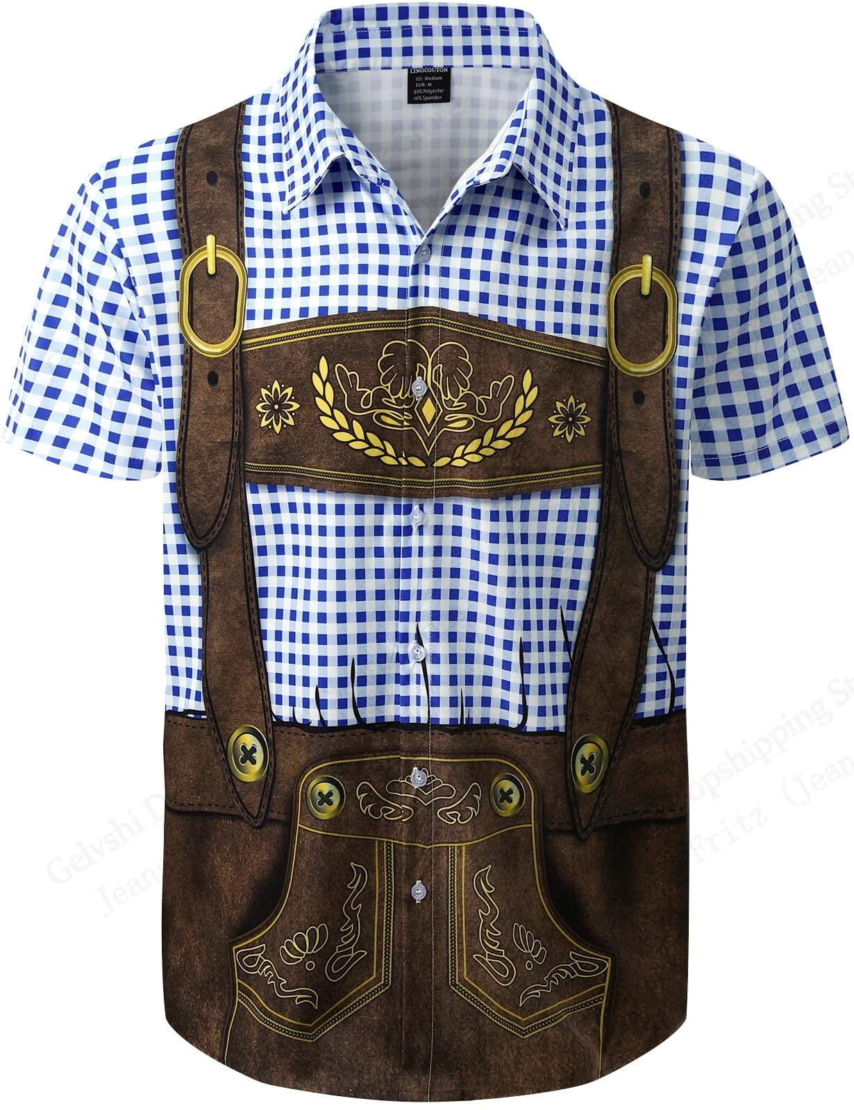 

2025 New German The Munich Oktoberfest 3d Print Shirt For Men Women Fashion Short Sleeve Casual Button Shirts Festival Blouse