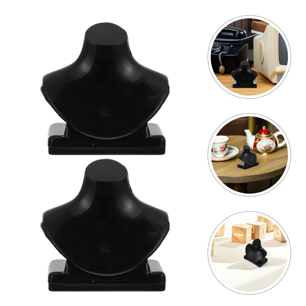 

40 Pcs Mini Jewelry Stand Miniature Holder Supplies Necklace House Rack Dollhouse Bust Display Plastic Mannequin for