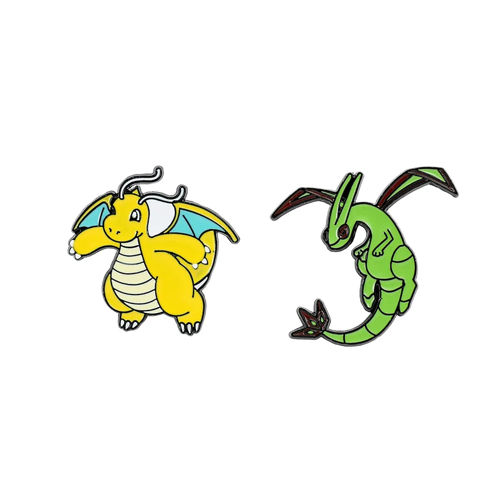 Niedliche Cartoon-Brosche Persönlicher Rayquaza-Elf Emaille-Pin Metall-Abzeichen Kleidung Rucksack Schmuck Accessoires Geschenk