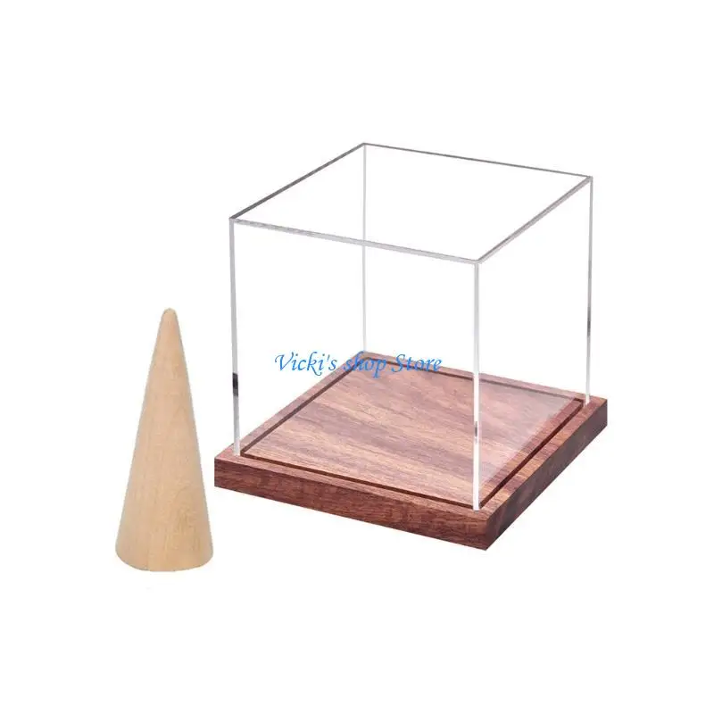 

C1FC Clear Acrylic Rings Display Box for Championship Rings Base Box for Sports Collectibles Easy Installation