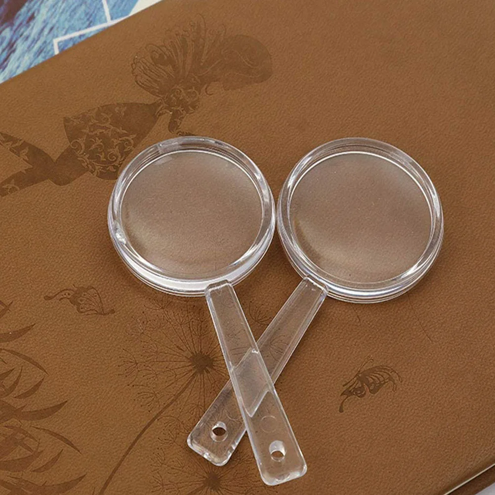 

24pcs Compact Magnifier Lightweight Portable Mini Magnifying Glass For Kids Ergonomic Handle Teaching Tool Plastic Lens