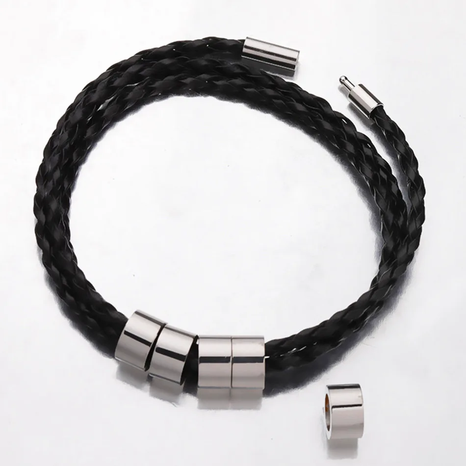 Bracelet personnalisé en acier inoxydable pour homme, gravure au laser du nom, cadeau pour petit ami et mari, accessoires de fête, 2024