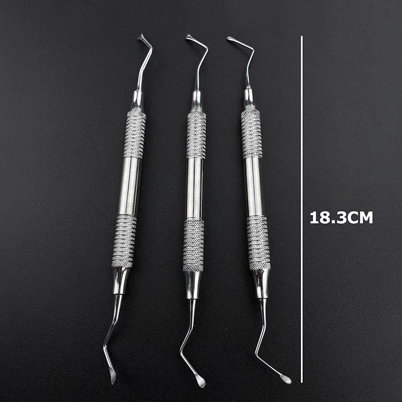 Double Ended Stainless Steel Dental Bone Curette for Oral Surgery and Alveolar Bone Contouring Instrument