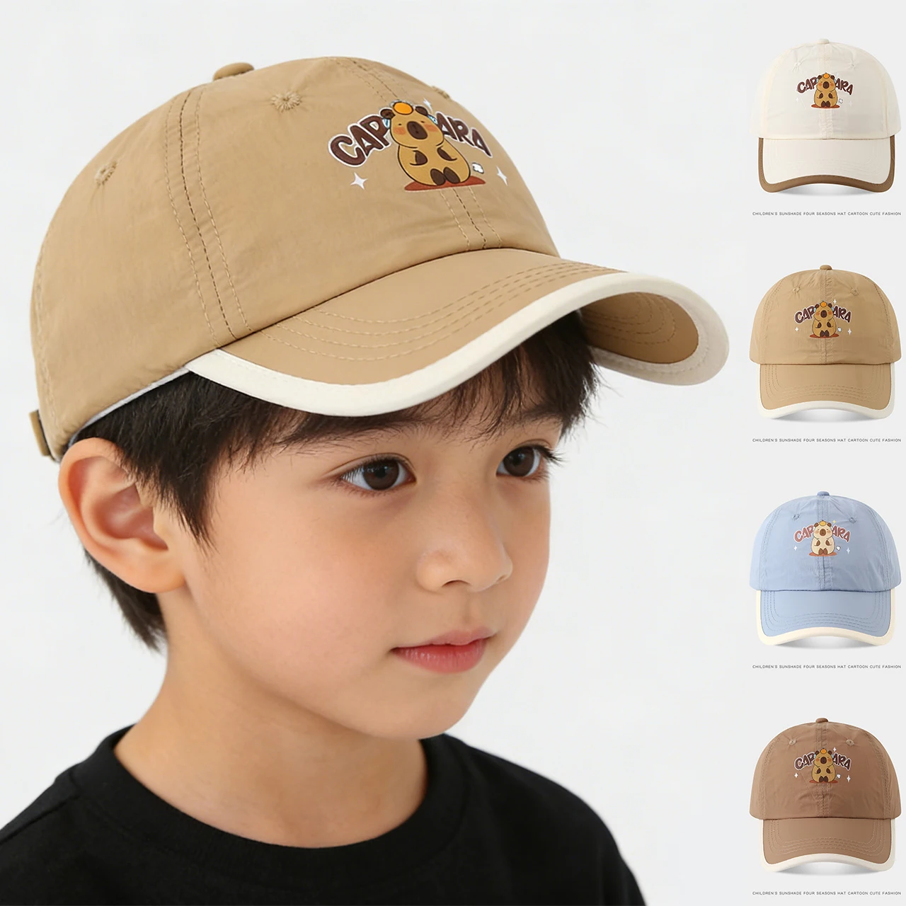 

Kids Quick-Dry Baseball Cap for Summer Sun Hat 3-8Years Children Duck Tongue Cap Cute Cartoon Baby Peaked Hats Sports Visors