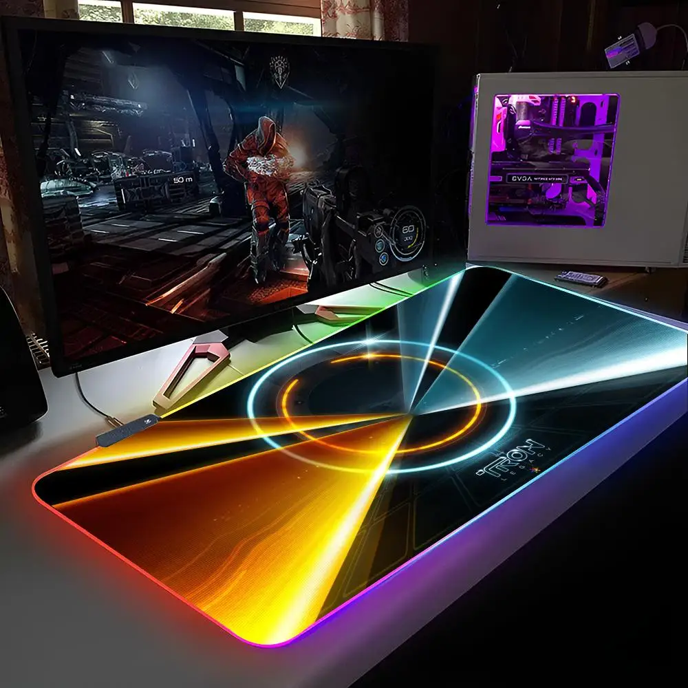 Tron Legacy Mouse Pad RGB Backlit Mouse Pad Laptop Mouse Pad Laptop Gamer Computer Desk Gaming Accessories