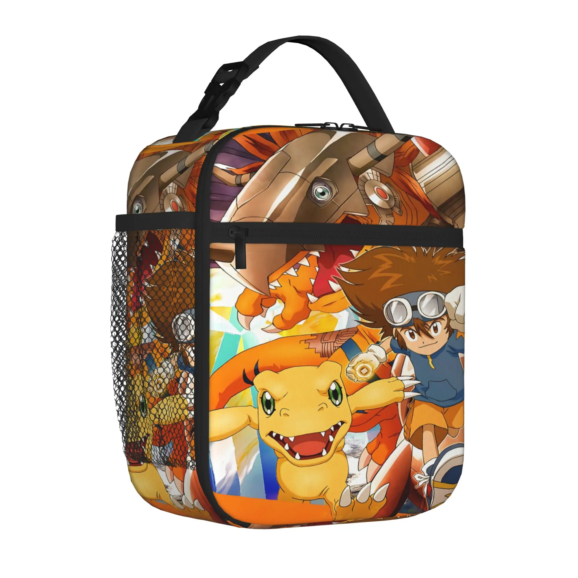 1 Piece Zipper Closure Brave Partners Storage Bag Pocket D-Digital Monster  School Lunch Food Box For Lunch Food Bag