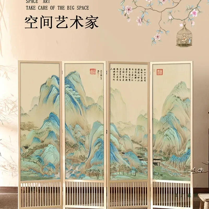 for Songs solid wood screen partition entrance modern new Chinese home removable folding cover living room bedroom study