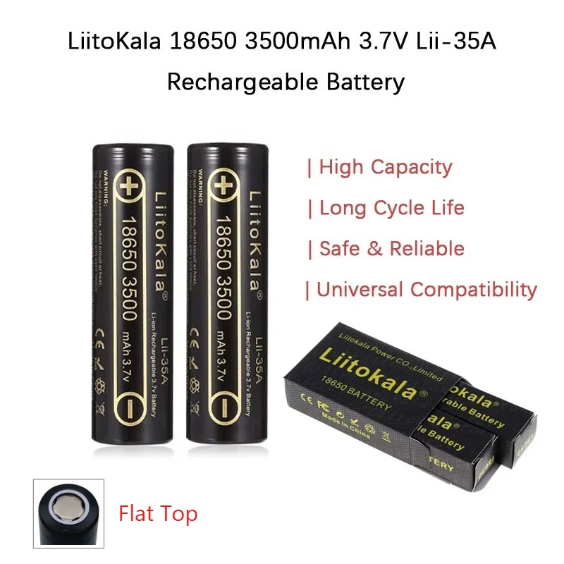 

1-8PCS Liitokala 18650 Lithium Battery Lii-35A Rechargeable Battery 3500 MAh High Capacity 3.7V High Capacity & Long-lasting