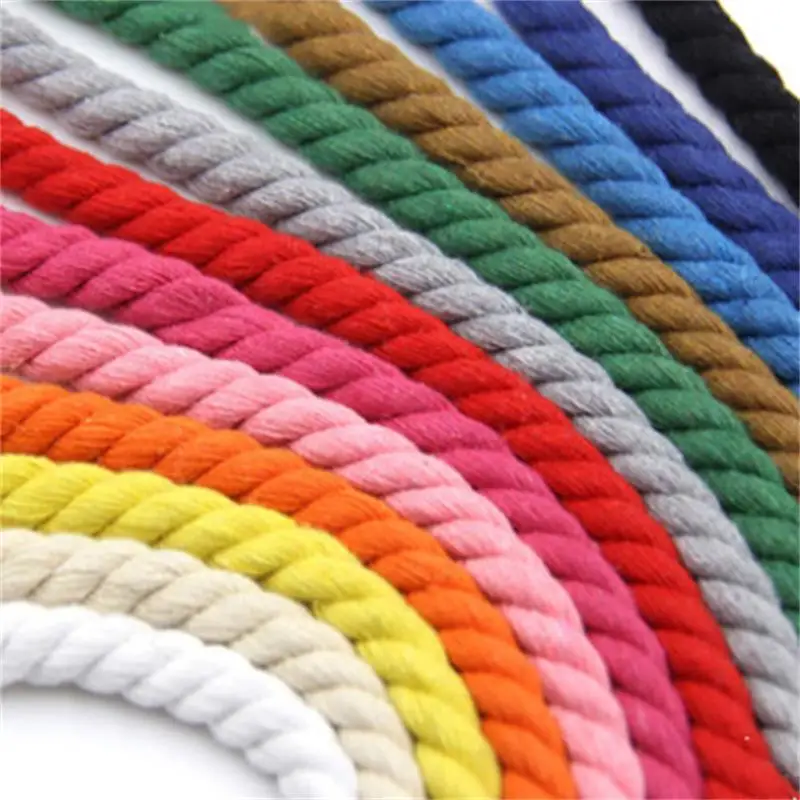 100% Cotton Macrame Cord Rope 8mm Color 3-Strand Cotton Rope DIY Handmade Wall Hangings Natural Sewing Bohemia Wedding Home Deco