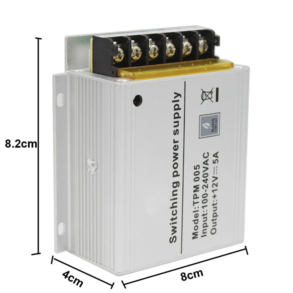 DC 12V 5A Mini Access Control Power Supply Aluminium alloy Power Adapter AC 100-240V professional access control power adapter