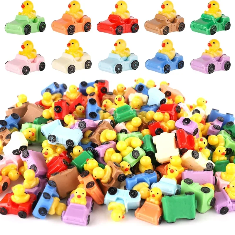 10/20/50 قطعة البط الراتنج الصغير في تماثيل السيارات ، المنمنمات الحيوانات الجنية اللطيفة ، المشهد الصغير لتقوم بها بنفسك لوازم الديكور المنزلي الحرفية #1