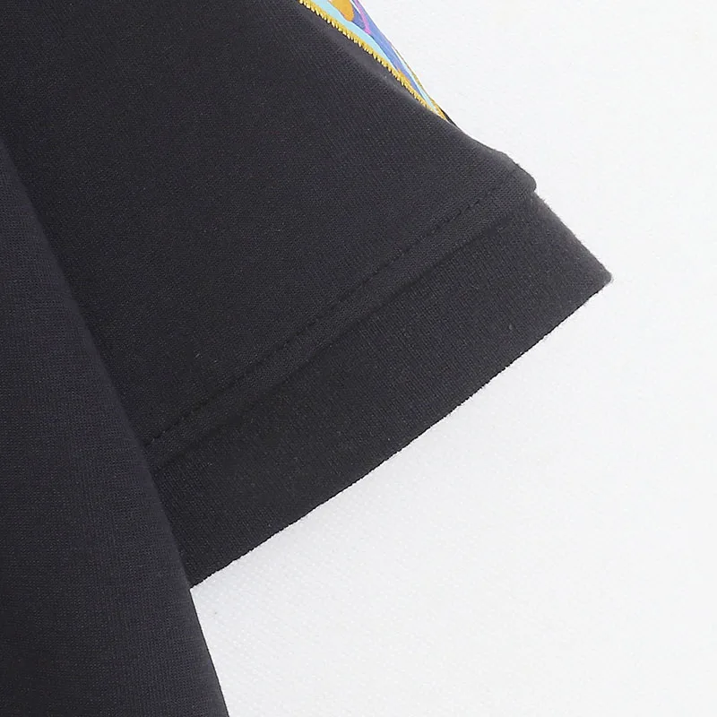 ديزني 70th الذكرى التطريز تي شيرت ديزني لاند عادية فضفاض القطن جيرسي البيسبول التي شيرت المرأة الكرتون المحملة للجنسين