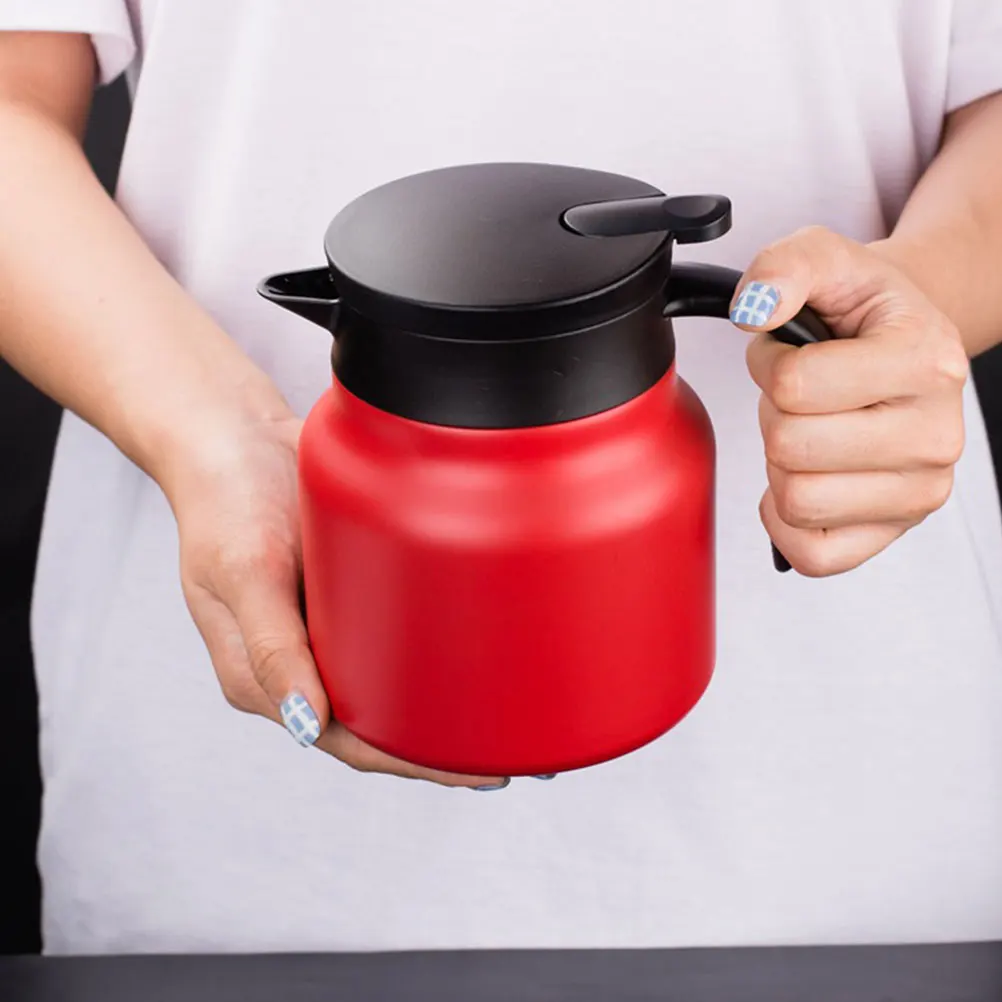 

1Pcs Stainless Steel Coffee Kettle Large Capacity Insulated Thermal Water Kettle Portable Handle Practical Red