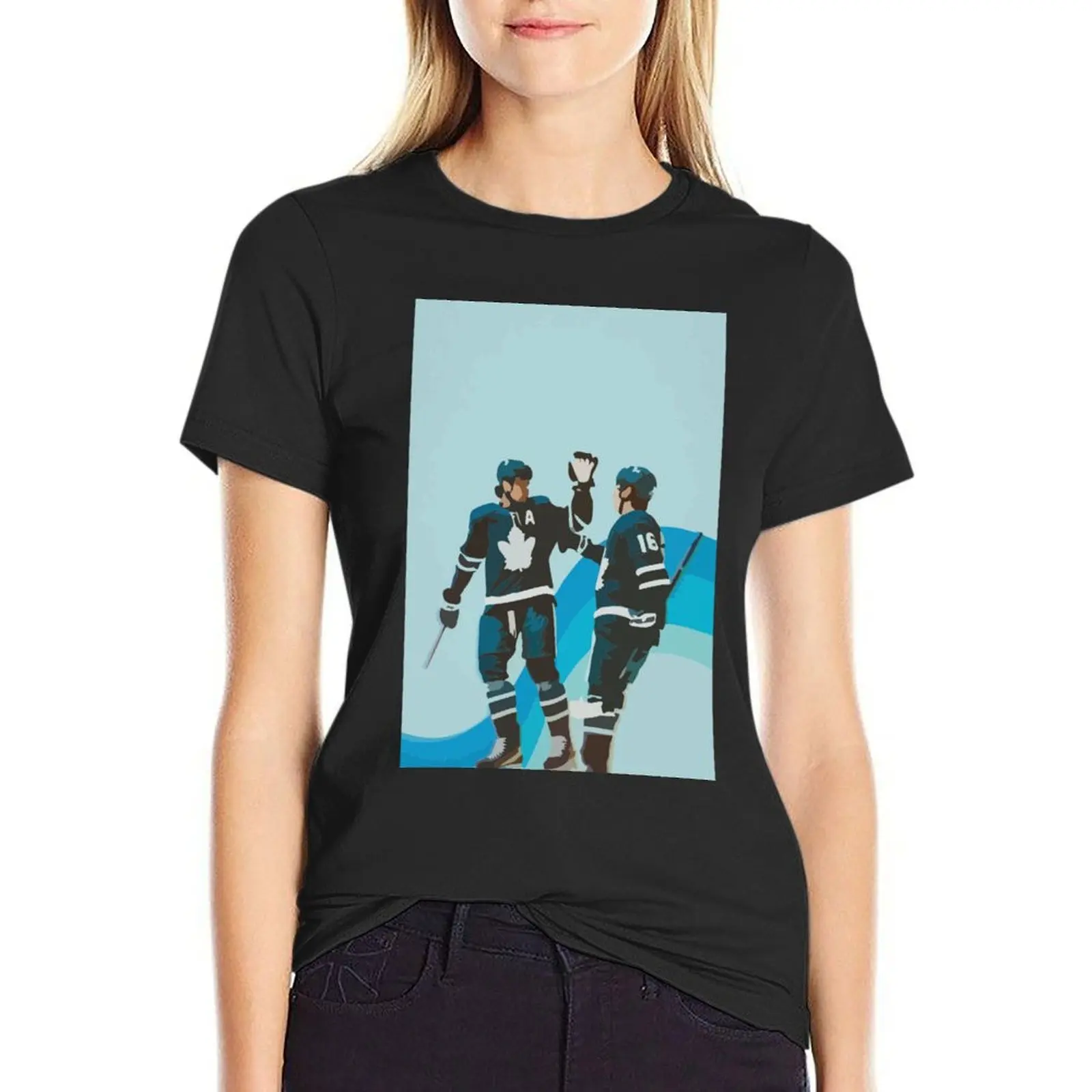

Auston Matthews and Mitch Marner painting T-Shirt vintage clothes new edition white t-shirt dress for Women sexy