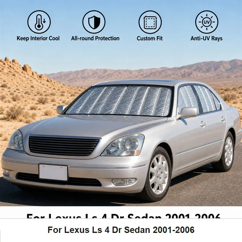 

For Lexus Ls 4 Dr Sedan 2001-2006 Full Set Car Window Sunshades UV Block Privacy Heat Insulated Foldable Car Curtain