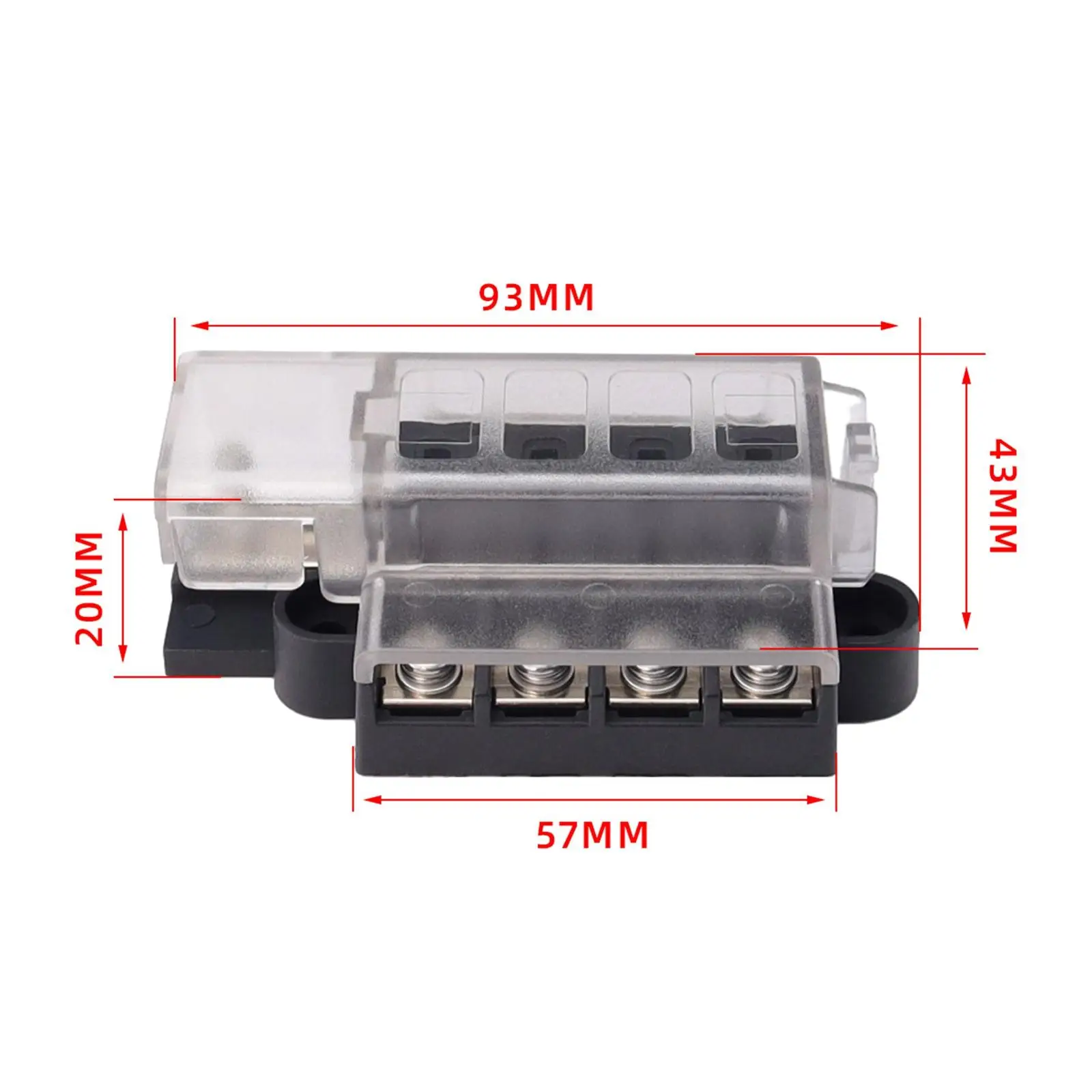 4 Way Fuse Box 32V Blade Fuse Block 1 in 4 Out Easy to Install Spare Parts Fuse Holder Waterproof for Van,Car Automotive