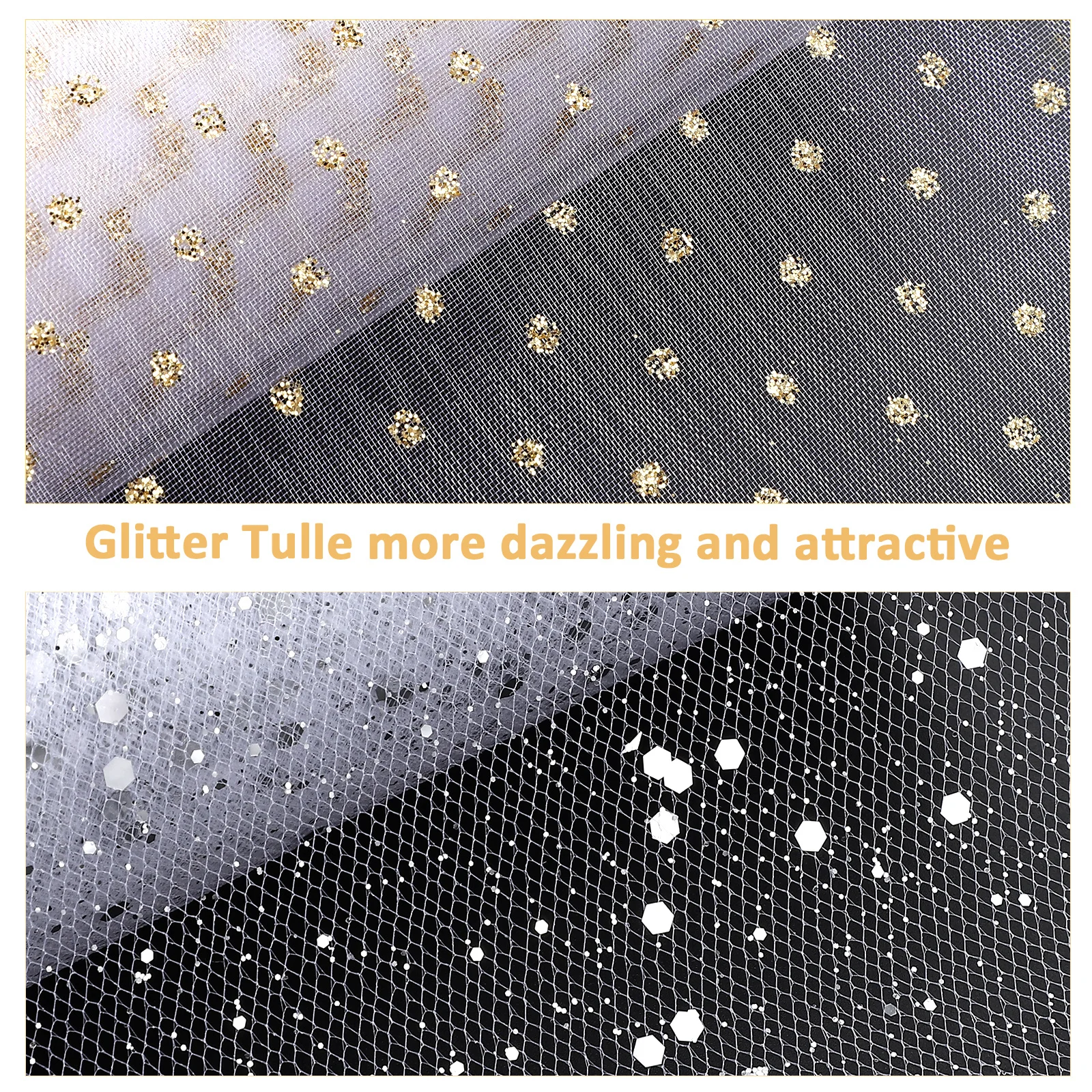 2 Rolki Brokatowego Tiulu Dekoracyjnego Organza do Rękodzieła, Szycia, Dekoracji Choinek Świątecznych, Tkanina Tiulowa