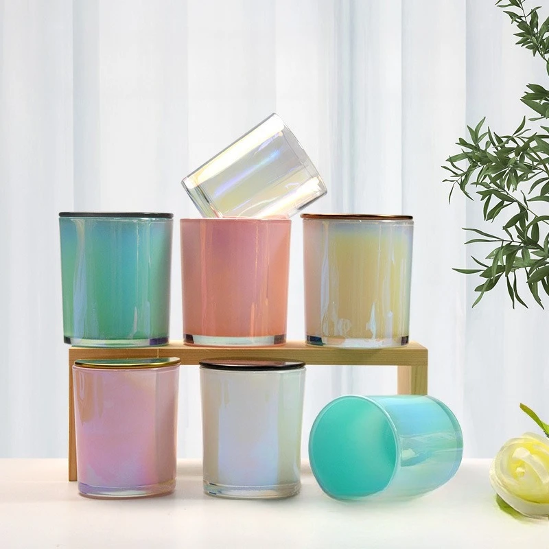 

Creative Color Electroplating Glass Candle Holder DIY Aromatherapy Candle Glass Container Empty