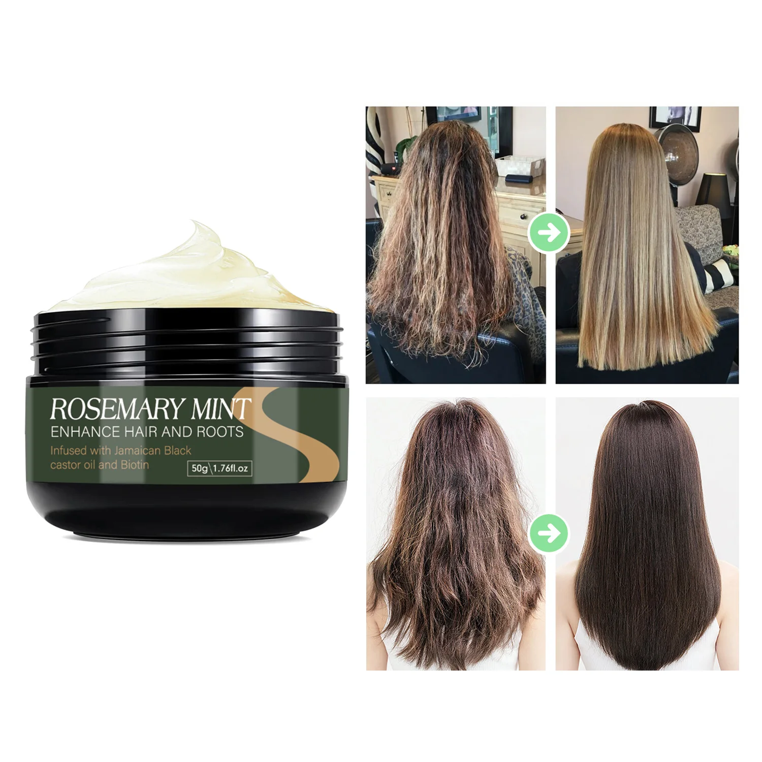 Rosemary Conditioner for Hair Repair Damaged Hair Deeply Nourishing Improve Dry Hair and Split Ends Repair Smoothing Cream