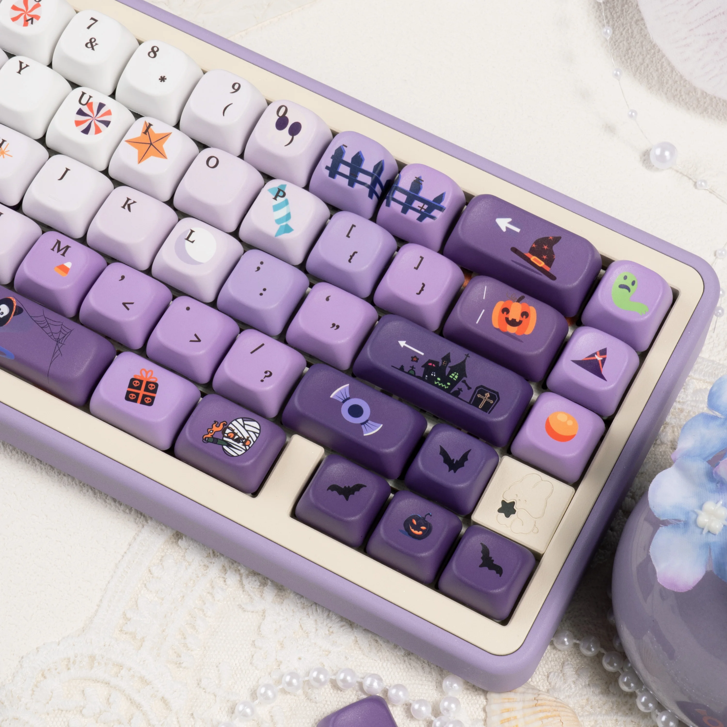 

Halloween Candy Keycaps 145-Key PBT FOA Profile Sublimation Mechanical Gaming Keyboard Keycaps Original Custom MX Switch Keycaps