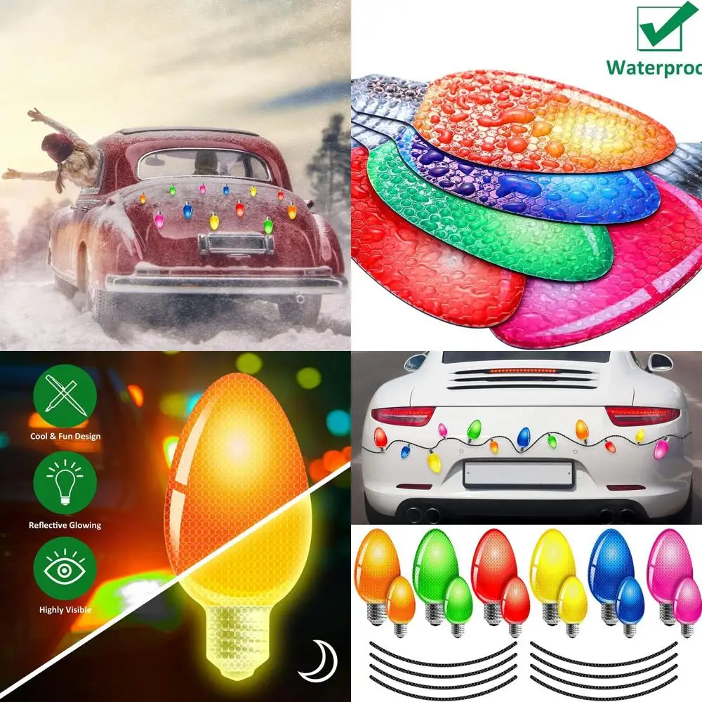 

Набор светоотражающих рождественских автомобильных магнитов, 20 шт., набор магнитов для рождественских праздников и рождественских огней на Рождество, зиму