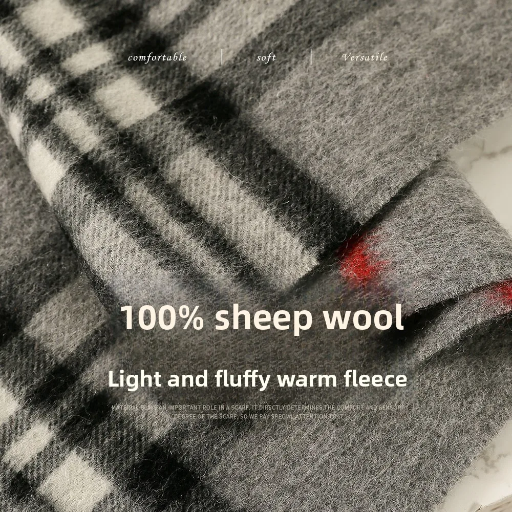2025 جديد الخريف والشتاء المرأة الراقية تحسس تنوعا حقيبة الموضة الصوف الخالص الكشمير وشاح شال كبير الحجم #4