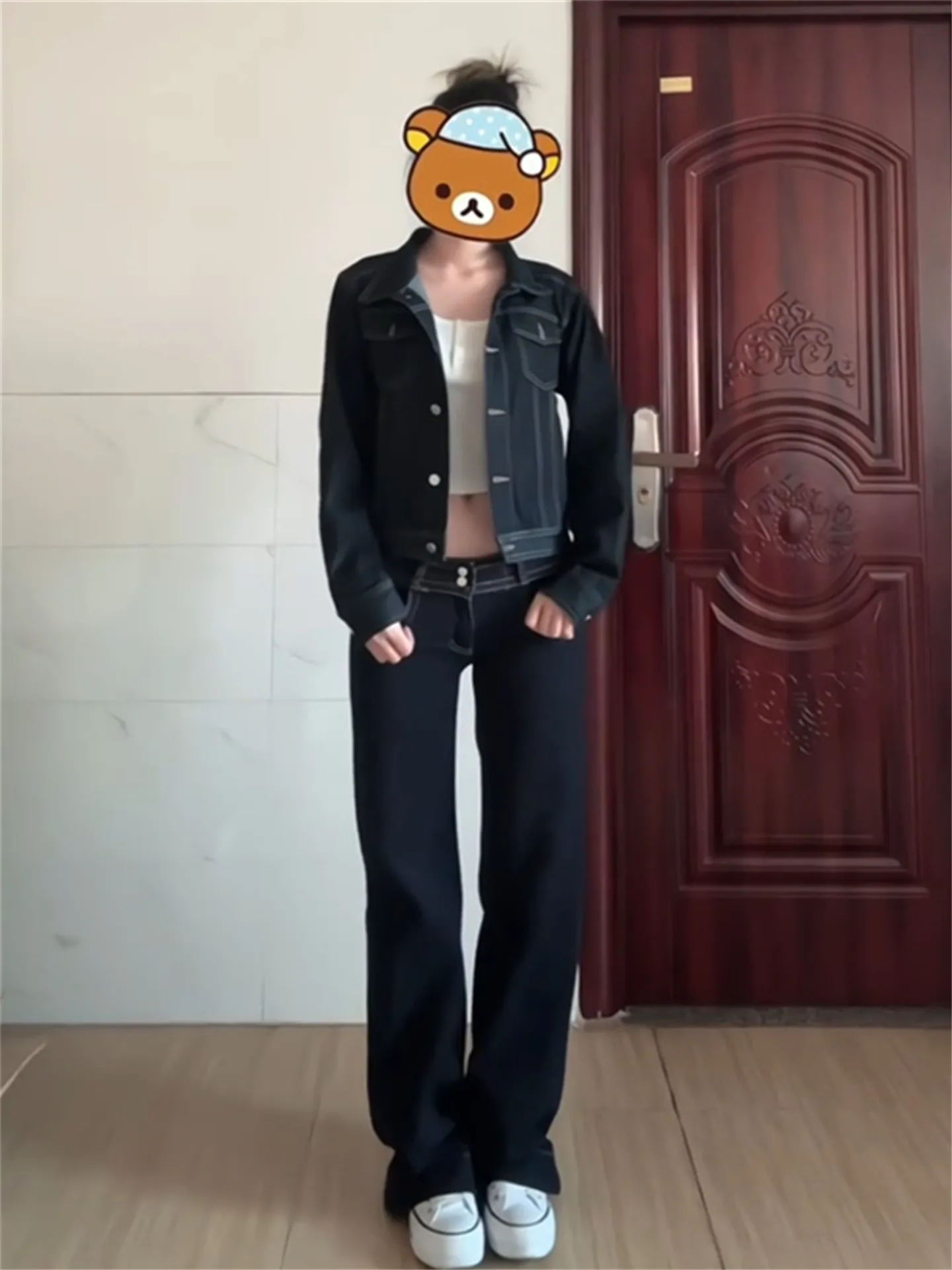 

Американские ретро-джинсы с низкой талией и расклешенными штанинами, женские, свободные, стройнящие, удлиненные, в пол, для модниц