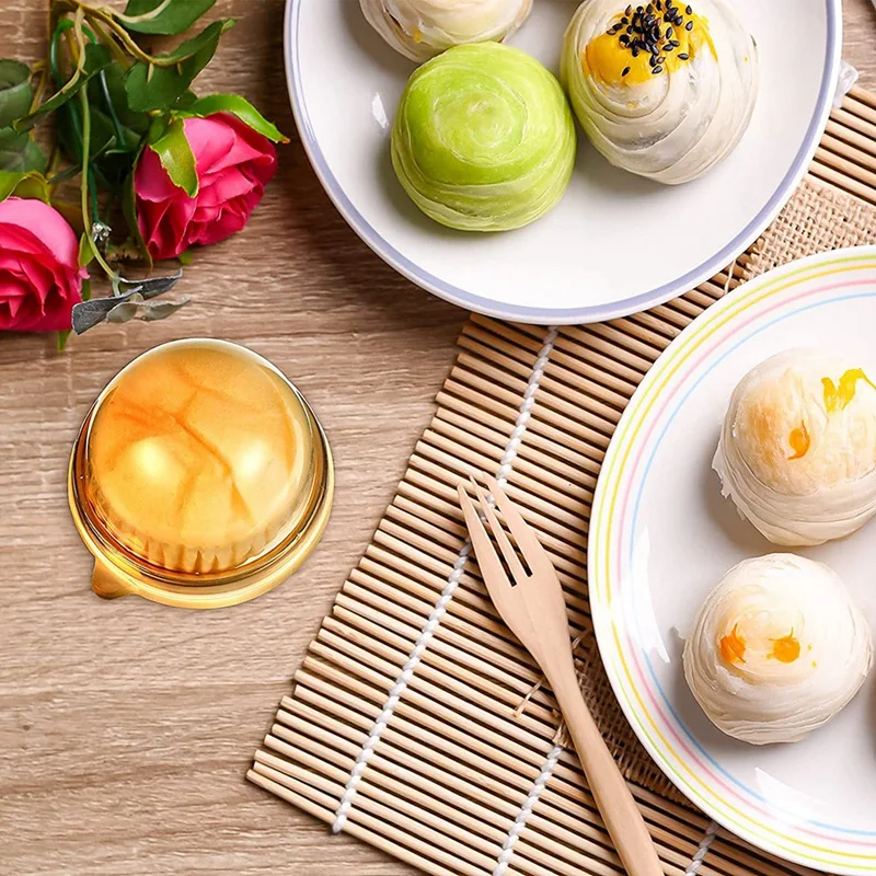 HOT-150 Pcs Clear Plastic Mini Cupcake Boxes Muffin Pod Dome Muffin Cake Container Box Individual Cupcake Dessert Container
