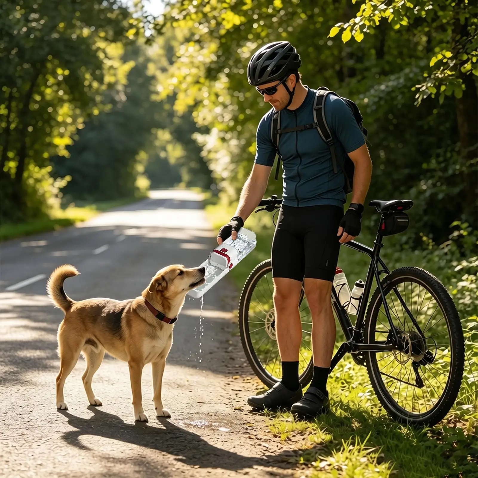Pet Travel Water Bottle Leak-Proof Foldable Portable Pet Cup Dog Water Bottle With Feeder For Walking Hiking Camping Running