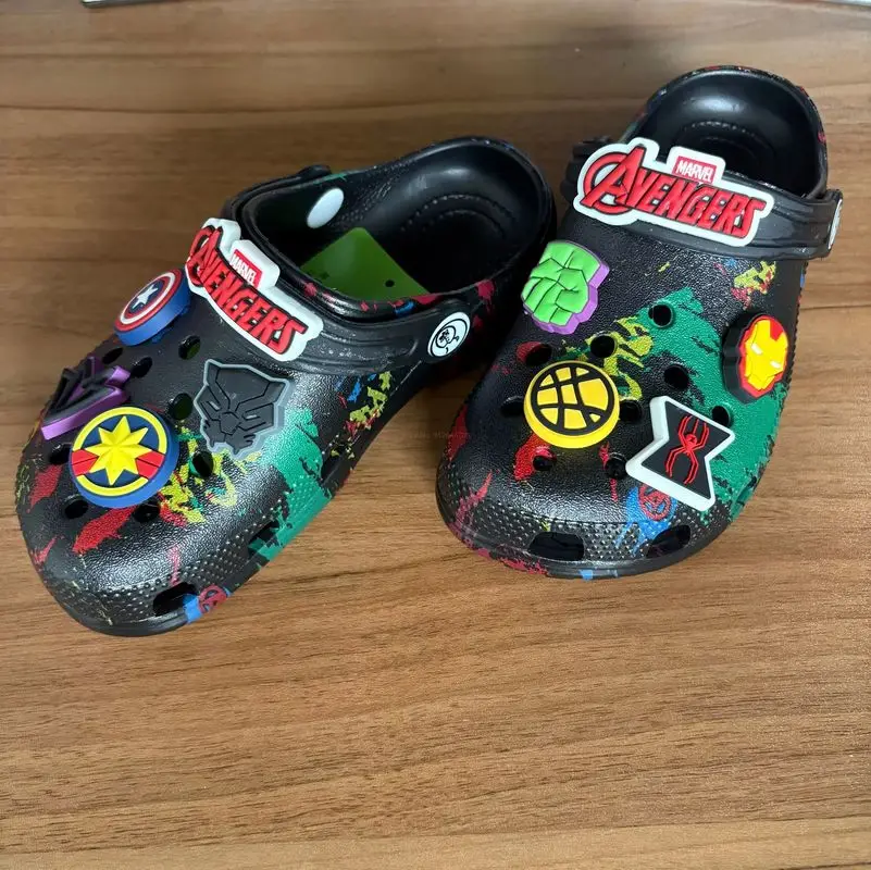 

Children Slippers The Avengers Anime Disney Kawaii Hole Sandals Eva Beach Breathable Shoes Outdoor Non Slip Comfort Gifts
