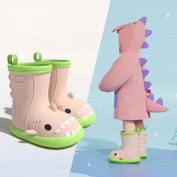 Children Rain Boots Baby Boys Girl EVA Non-slip Outdoor Cartoon Shark Rain Boots for Kids Waterproof Shoes Water Boots Girl