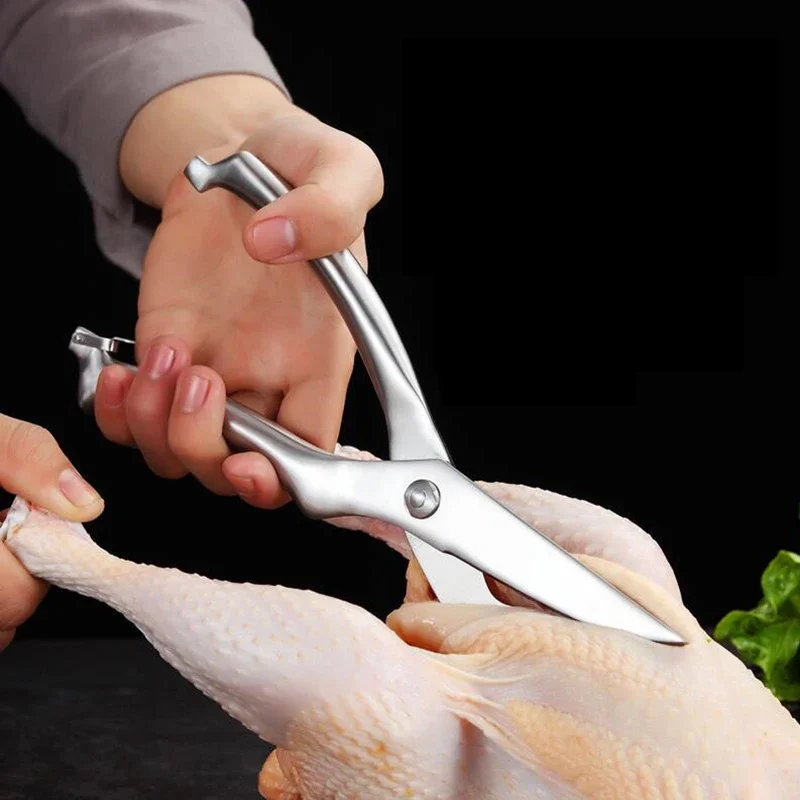 Kitchen Scissors, Automatic Rebound, Stainless Steel Sharp Scissors, Multi-Purpose Kitchen Shears for Food, Poultry, Fish