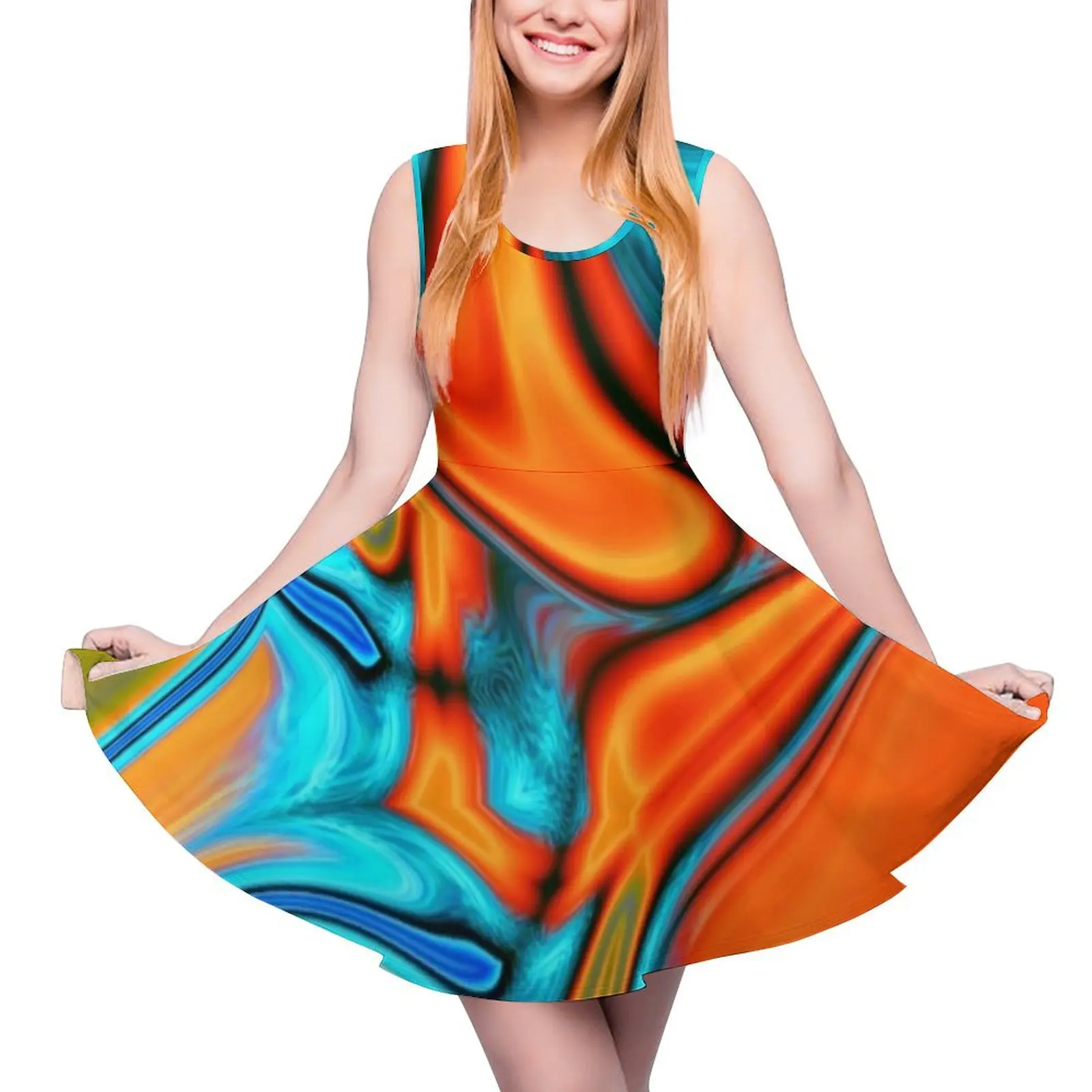 

Яркое современное Юго-Западное хипстерское бирюзовое оранжевое платье без рукавов, фиолетовое платье, женское летнее платье, вечерние платья 2024