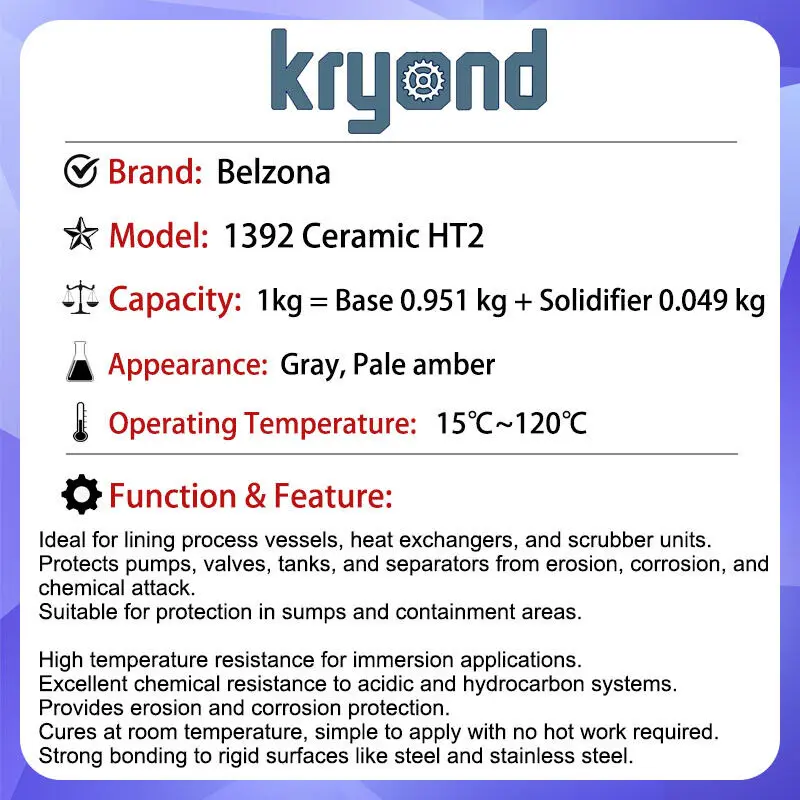 Belzona 1392 Ceramic HT2 1kg Epoxy Coating High Temperature Chemical Resistance