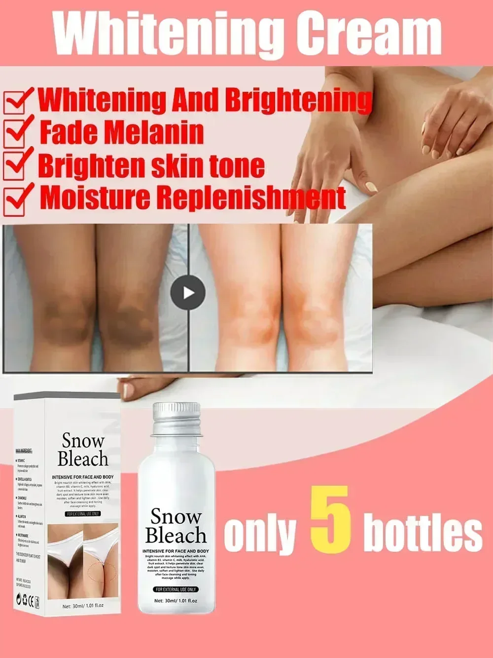 

Whitening Cream Private Parts Underarm Bleaching Serum Whiten Butt Knee Brighten Inner Thigh Intimate Parts Dark Remove Melanin