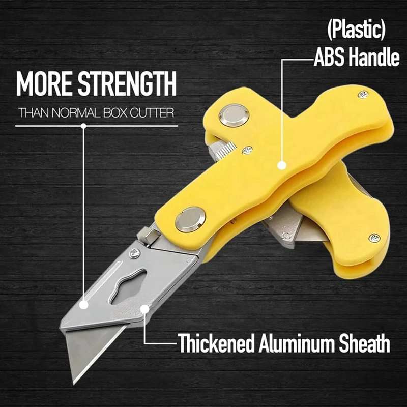 ABDJ-10Pcs Folding Utility Knives & 50Pcs Blades Set For Crafts, Retractable Box Cutters, Exacto Knife, Paper Cutter