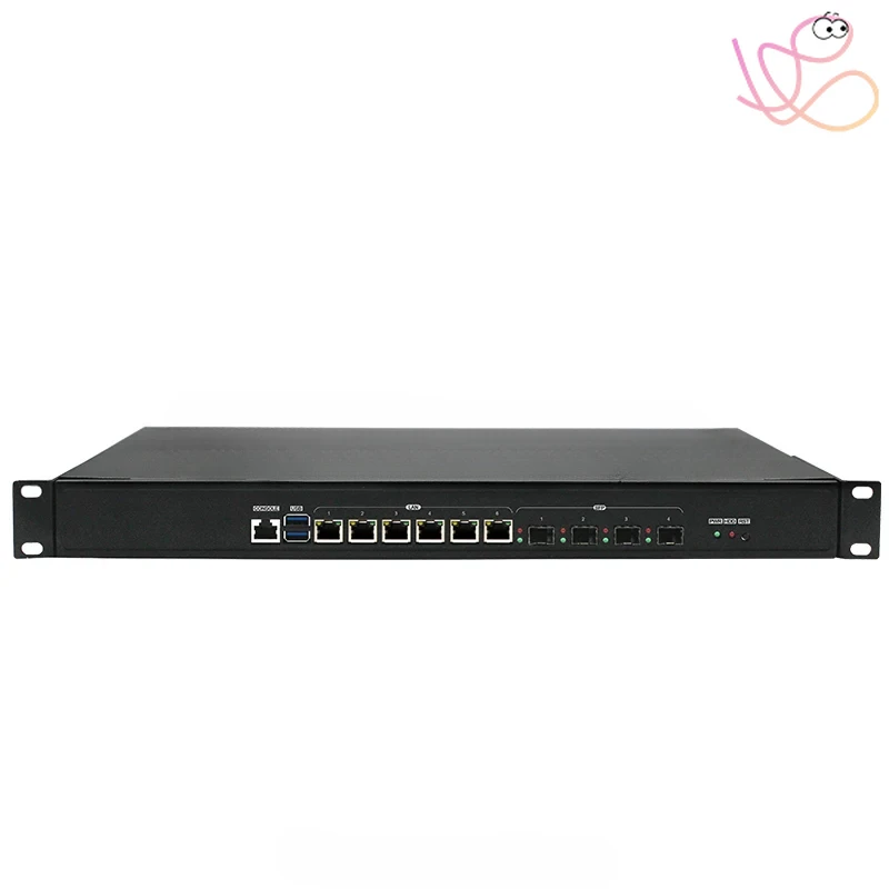 Network Appliance 8th/9th Gen i3-i5-i7/Pentium H110 Server Rackmount Chassis 6LAN Pfsense Firewall Mini PC 1U Rack Case