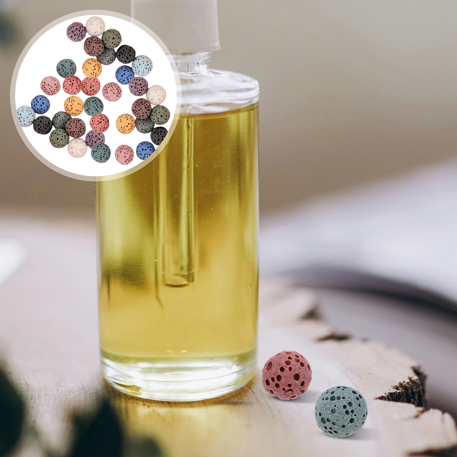 

39pcs Car Aroma Beads Natural Lava Rock 8Mm Essential Oil Diffuser Fragrance Stones Home Office Air Freshener Long Lasting