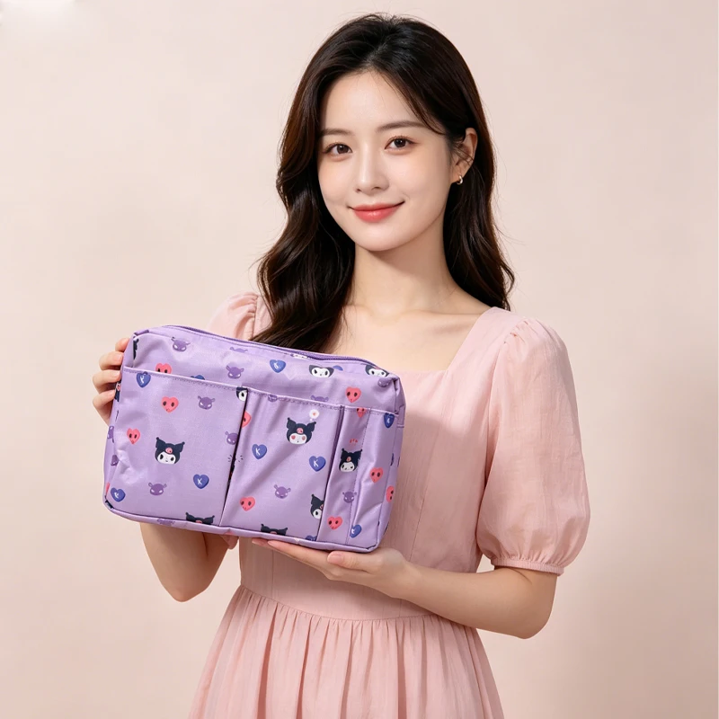 

My Melody Kuromi Cosmetic Bag Multiple Compartments Travel Skin Care Products Storage Bags for Woman Cinnamoroll