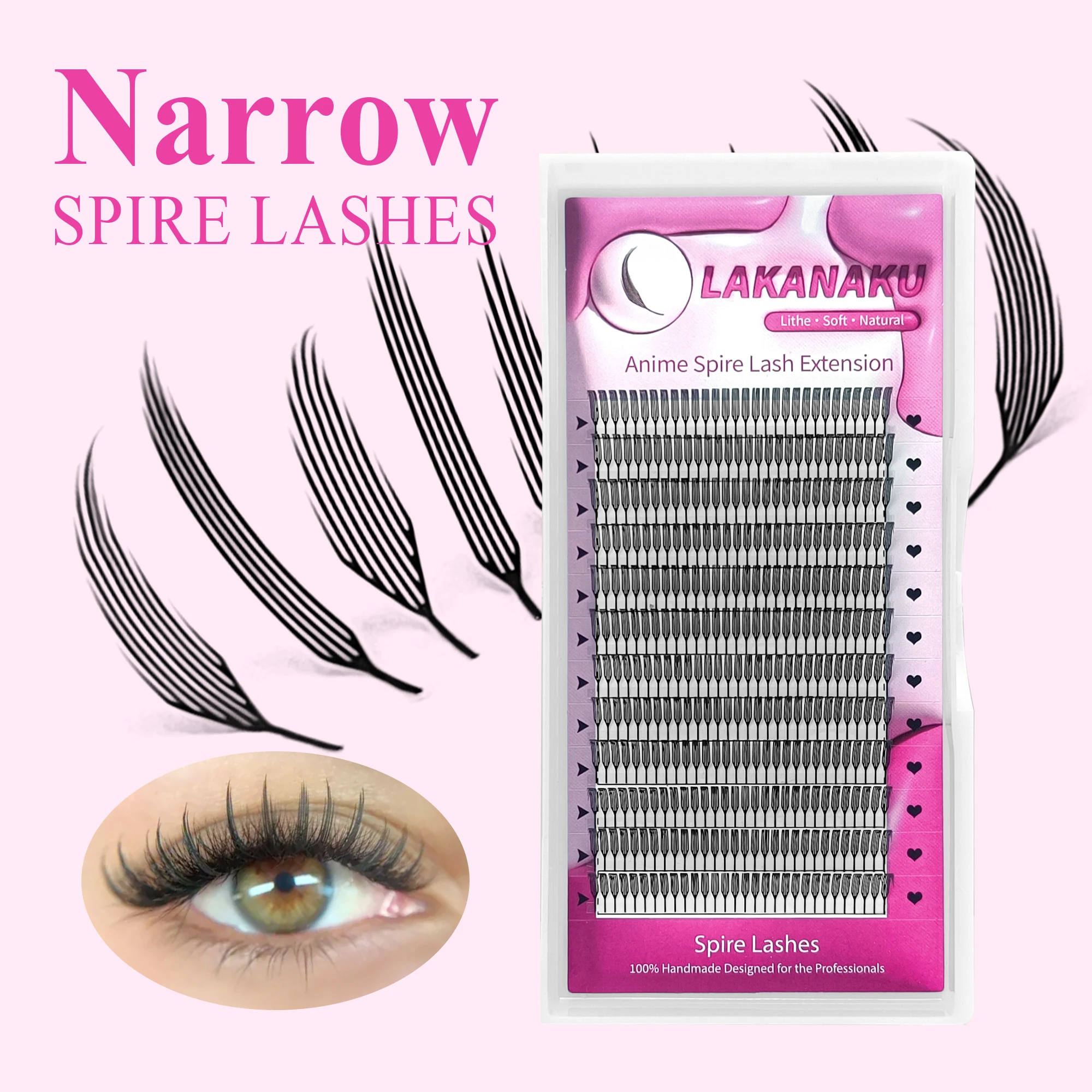 Узкие ресницы-спирали из технологичных волокон, аниме-ресницы, ресницы в стиле манга, ресницы для комиксов, наращивание ресниц