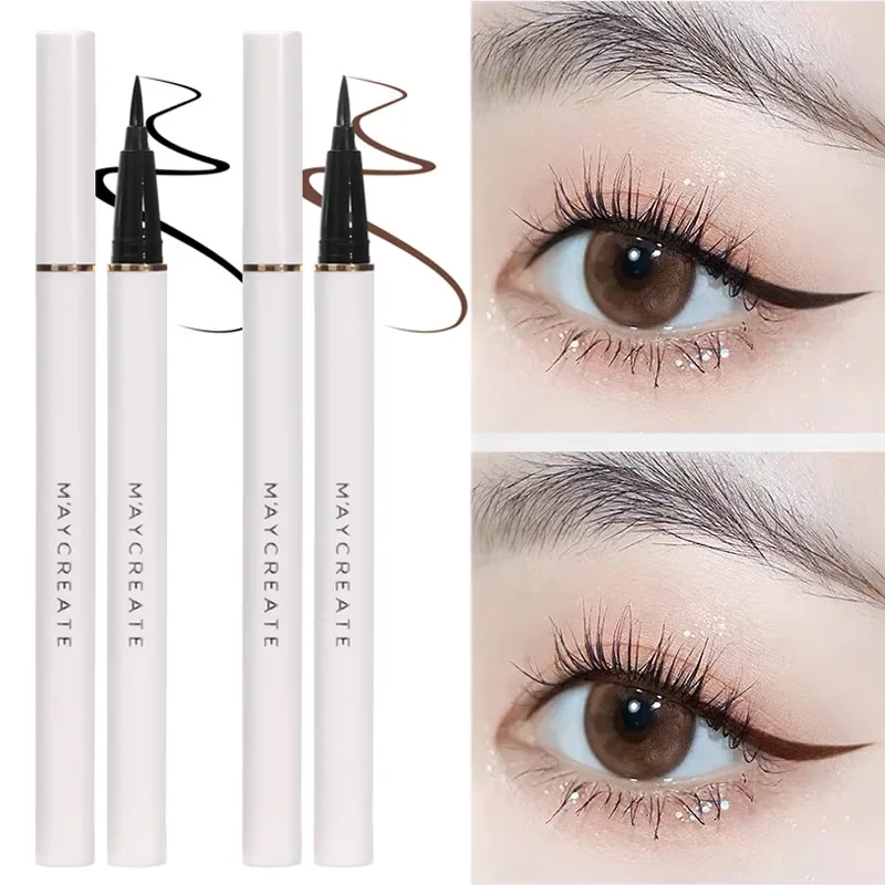 Black Matte Smooth Liquid Eyeliner Pen Waterproof Lasting Brown Eye Liner Pencil Quick Drying Non-blooming Natural Eyes Cosmetic