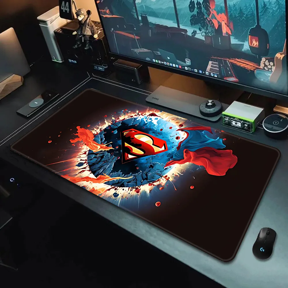 BEAST KINGDOM DC S-Superman Mousepad HD Printing Computer Gamers Locking Edge Non-slip Mouse Pad XXL90x40cm Keyboard PC Desk Pad