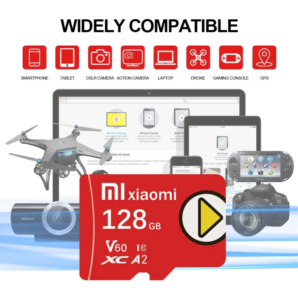 Xiaomi U3 A1 classe 10 Micro SD Card 128GB 64GB 256GB scheda di memoria ad alta velocità scheda SD TF da 512GB con adattatore per Nintendo Switch