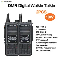 ZASTONE-walkie-talkie de dos vías, Radio digital de banda Dual, 136-174MHZ, 350-480MHZ, 10W, UV008 DMR, 2 piezas