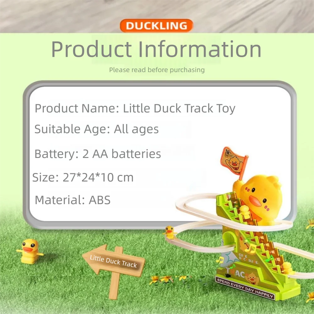 Electric Ducklings Climbing Stairs Toy Yellow 6PCS Ducks Little Duck Slide Toy with Intersting Song Visuals&crawling