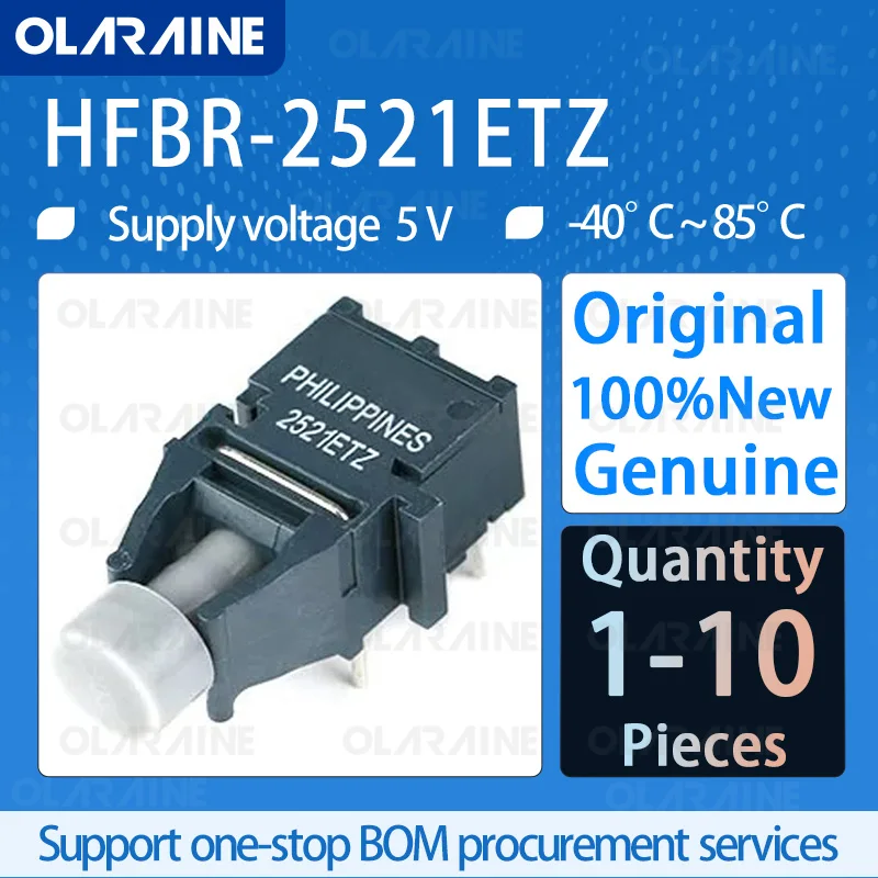 

1/5/10Pcs Original HFBR-2521ETZ Fiber optic transmitters, receivers, transceivers Wavelength 660 nm Data rate 5 MBd Voltage 5V