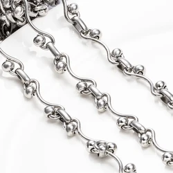 1meter Stainless Steel Double Bead Ruyi Chain For Jewelry Making Supplies DIY Fashion Necklace Bracelet Connect Accessories