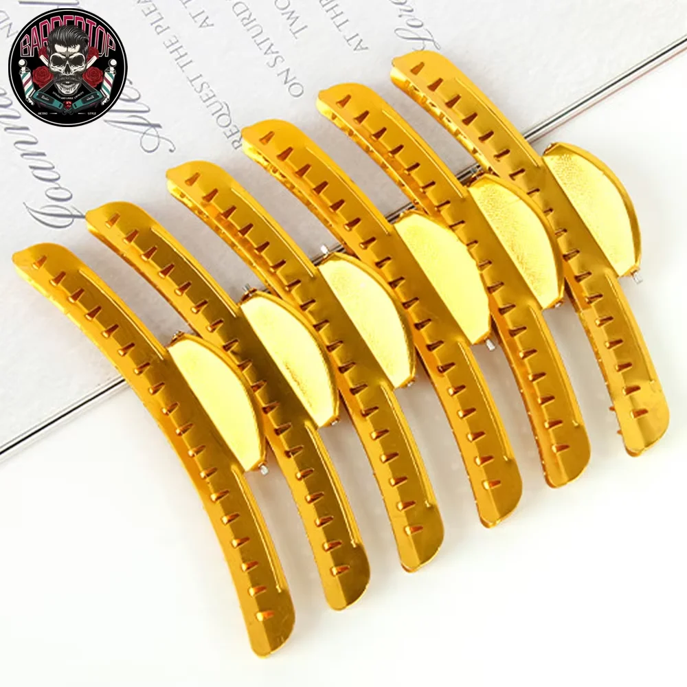 

6Pcs Barber Shop Vintage Hairdressing Clip Aluminum Metal Finger WaveSalon Hair Fixed Hairclips Home Stlying Tool ﻿