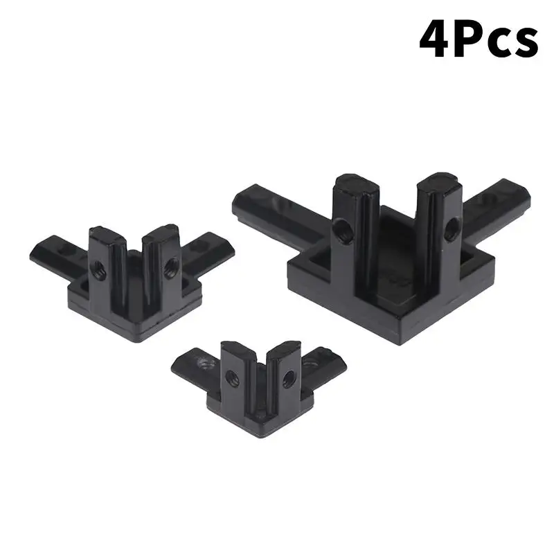 4Pcs Black 3 Way End Angle Bracket Connectors For Europe 1515 2020 National 3030 Standard Aluminium Extrusion Profile Sockets
