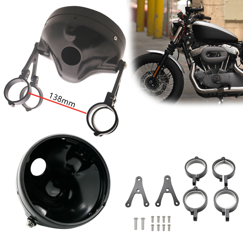 

Universal Motorcycle7 Inch Headlight Housing Both Sides Bracket 7 Inch Headlight Mounting Bracket Adjustable Moto Accessories